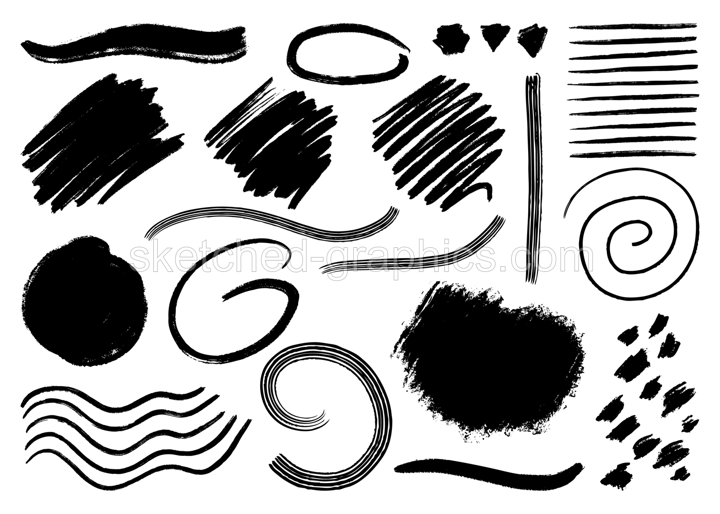 Artistic design elements collection. Vector shapes, lines, brushes, waves and abstract objects. Perfect for collages, print, poster, card, wall art, cards. Minimalist forms in the style of modern art. Illustration